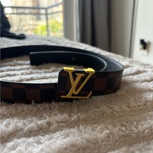 Louis Vuitton Damier Brown LV belt new Brown and Gold, Logo 105cm 42 inch